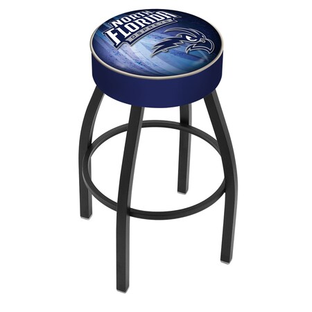 Holland Bar Stool Co 30" 4" North Florida Cushion Seat, Blk Wrinkle Base Swivel Bar Stool L8B130NorFla-D2
